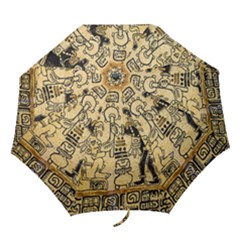 Mystery Pattern Pyramid Peru Aztec Font Art Drawing Illustration Design Text Mexico History Indian Folding Umbrellas by Celenk