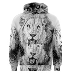 Lion Wildlife Art And Illustration Pencil Men s Pullover Hoodie by Celenk