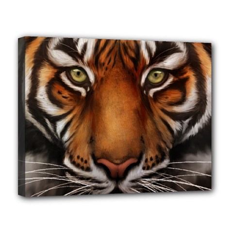 The Tiger Face Canvas 14  x 11 