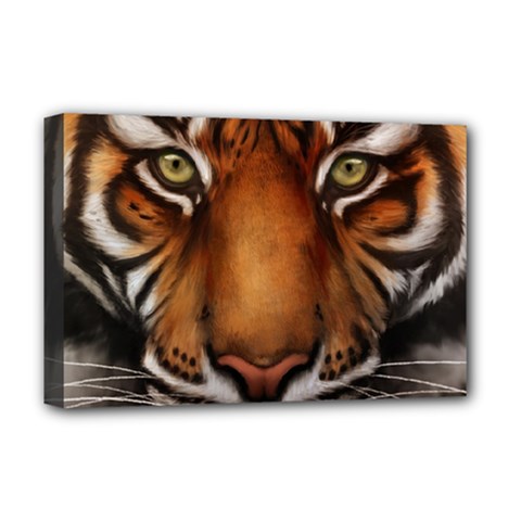 The Tiger Face Deluxe Canvas 18  x 12  