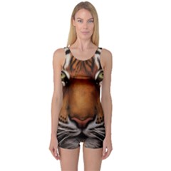 The Tiger Face One Piece Boyleg Swimsuit