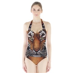 The Tiger Face Halter Swimsuit