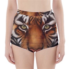 The Tiger Face High-Waisted Bikini Bottoms