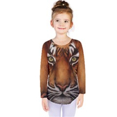 The Tiger Face Kids  Long Sleeve Tee
