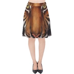The Tiger Face Velvet High Waist Skirt