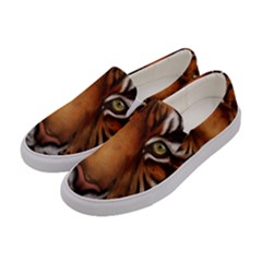 The Tiger Face Women s Canvas Slip Ons