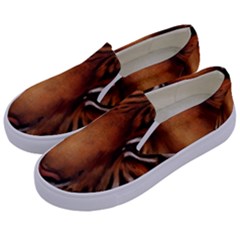 The Tiger Face Kids  Canvas Slip Ons