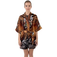 The Tiger Face Quarter Sleeve Kimono Robe