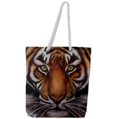 The Tiger Face Full Print Rope Handle Tote (Large)