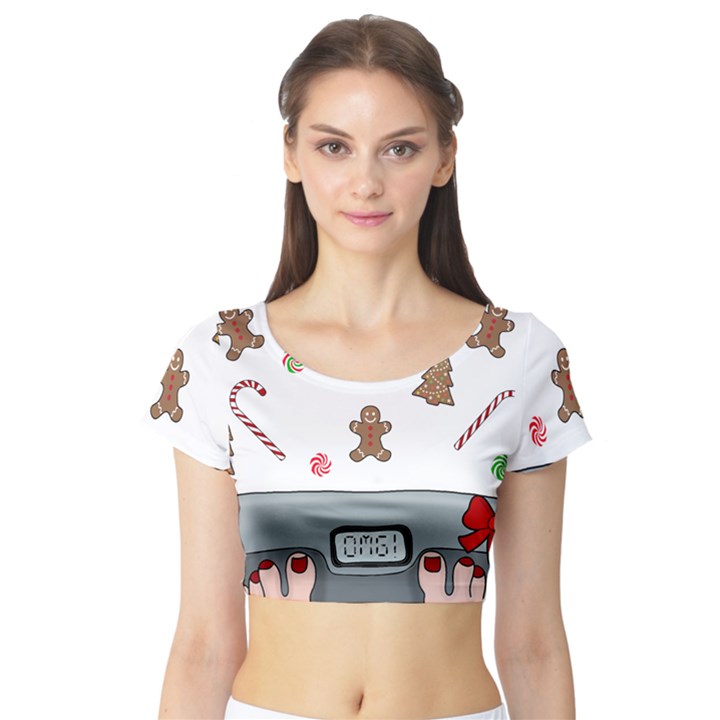 Hilarious holidays  Short Sleeve Crop Top