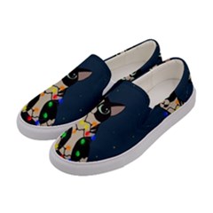 Meowy Christmas Women s Canvas Slip Ons by Valentinaart