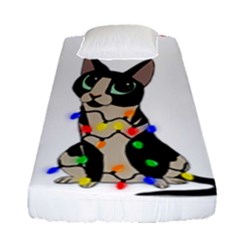 Meowy Christmas Fitted Sheet (single Size) by Valentinaart