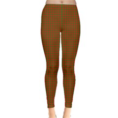Classic Christmas Red And Green Houndstooth Check Pattern Leggings  by PodArtist