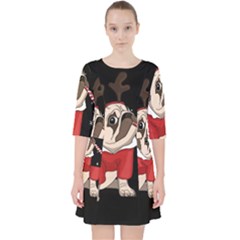 Pug Xmas Pocket Dress by Valentinaart