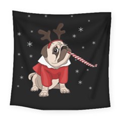 Pug Xmas Square Tapestry (large) by Valentinaart