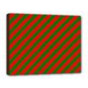 Red and Green Christmas Candycane Stripes Canvas 14  x 11  View1