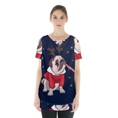 Pug Xmas Skirt Hem Sports Top by Valentinaart