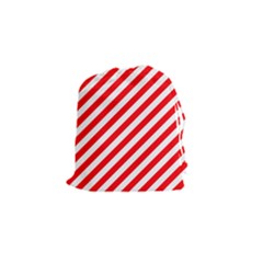 Christmas Red And White Candy Cane Stripes Drawstring Pouches (small)  by PodArtist
