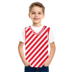 Christmas Red And White Candy Cane Stripes Kids  Sportswear by PodArtist