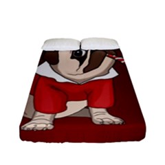 Pug Xmas Fitted Sheet (full/ Double Size) by Valentinaart