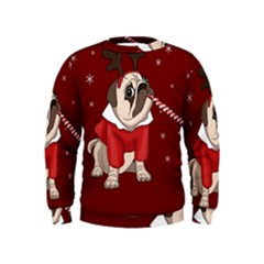 Pug Xmas Kids  Sweatshirt by Valentinaart