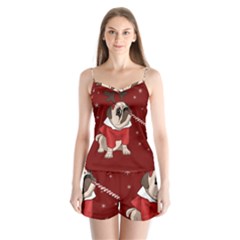 Pug Xmas Satin Pajamas Set