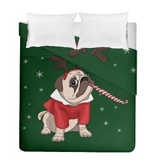 Pug Xmas Duvet Cover Double Side (full/ Double Size) by Valentinaart