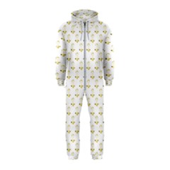 Gold Scales Of Justice On White Repeat Pattern All Over Print Hooded Jumpsuit (kids) by PodArtist