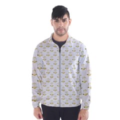 Gold Scales Of Justice On White Repeat Pattern All Over Print Wind Breaker (men) by PodArtist