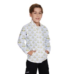 Gold Scales Of Justice On White Repeat Pattern All Over Print Wind Breaker (kids) by PodArtist