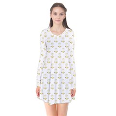 Gold Scales Of Justice On White Repeat Pattern All Over Print Flare Dress by PodArtist
