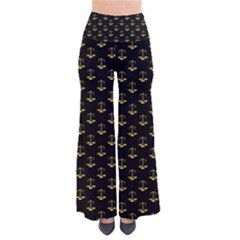 Gold Scales Of Justice On Black Repeat Pattern All Over Print  Pants by PodArtist