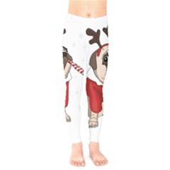 Pug Xmas Kids  Legging by Valentinaart