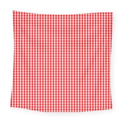 Small Snow White And Christmas Red Gingham Check Plaid Square Tapestry (large) by PodArtist