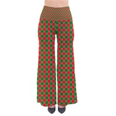 Large Red And Green Christmas Gingham Check Tartan Plaid Pants by PodArtist
