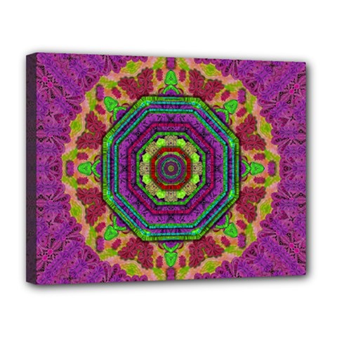 Mandala In Heavy Metal Lace And Forks Canvas 14  X 11  by pepitasart