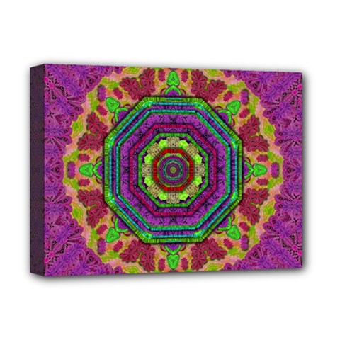 Mandala In Heavy Metal Lace And Forks Deluxe Canvas 16  X 12   by pepitasart