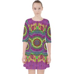 Mandala In Heavy Metal Lace And Forks Pocket Dress by pepitasart