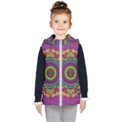 Mandala In Heavy Metal Lace And Forks Kid s Puffer Vest by pepitasart