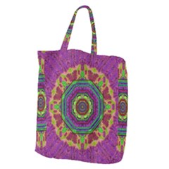 Mandala In Heavy Metal Lace And Forks Giant Grocery Zipper Tote by pepitasart
