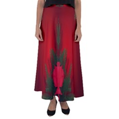 Red Christmas-flared Maxi Skirt by annabellerockz