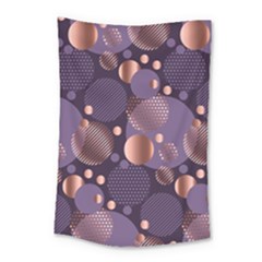 Random Polka Dots, Fun, Colorful, Pattern,xmas,happy,joy,modern,trendy,beautiful,pink,purple,metallic,glam, Small Tapestry by NouveauDesign