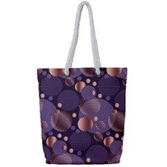 Random Polka Dots, Fun, Colorful, Pattern,xmas,happy,joy,modern,trendy,beautiful,pink,purple,metallic,glam, Full Print Rope Handle Bag (small) by NouveauDesign