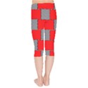 Black And White Red Patterns Kids  Capri Leggings  View2