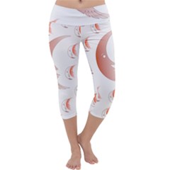 Moon Moonface Pattern Outlines Capri Yoga Leggings by Celenk