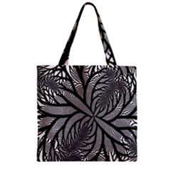 Fractal Symmetry Pattern Network Zipper Grocery Tote Bag by Celenk