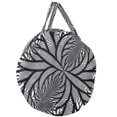 Fractal Symmetry Pattern Network Giant Round Zipper Tote by Celenk