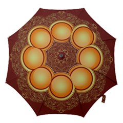 Badge Gilding Sun Red Oriental Hook Handle Umbrellas (small)