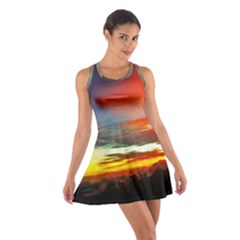 Sunset Mountain Indonesia Adventure Cotton Racerback Dress by Celenk