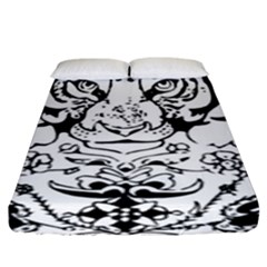 Tiger Animal Decoration Flower Fitted Sheet (king Size) by Celenk